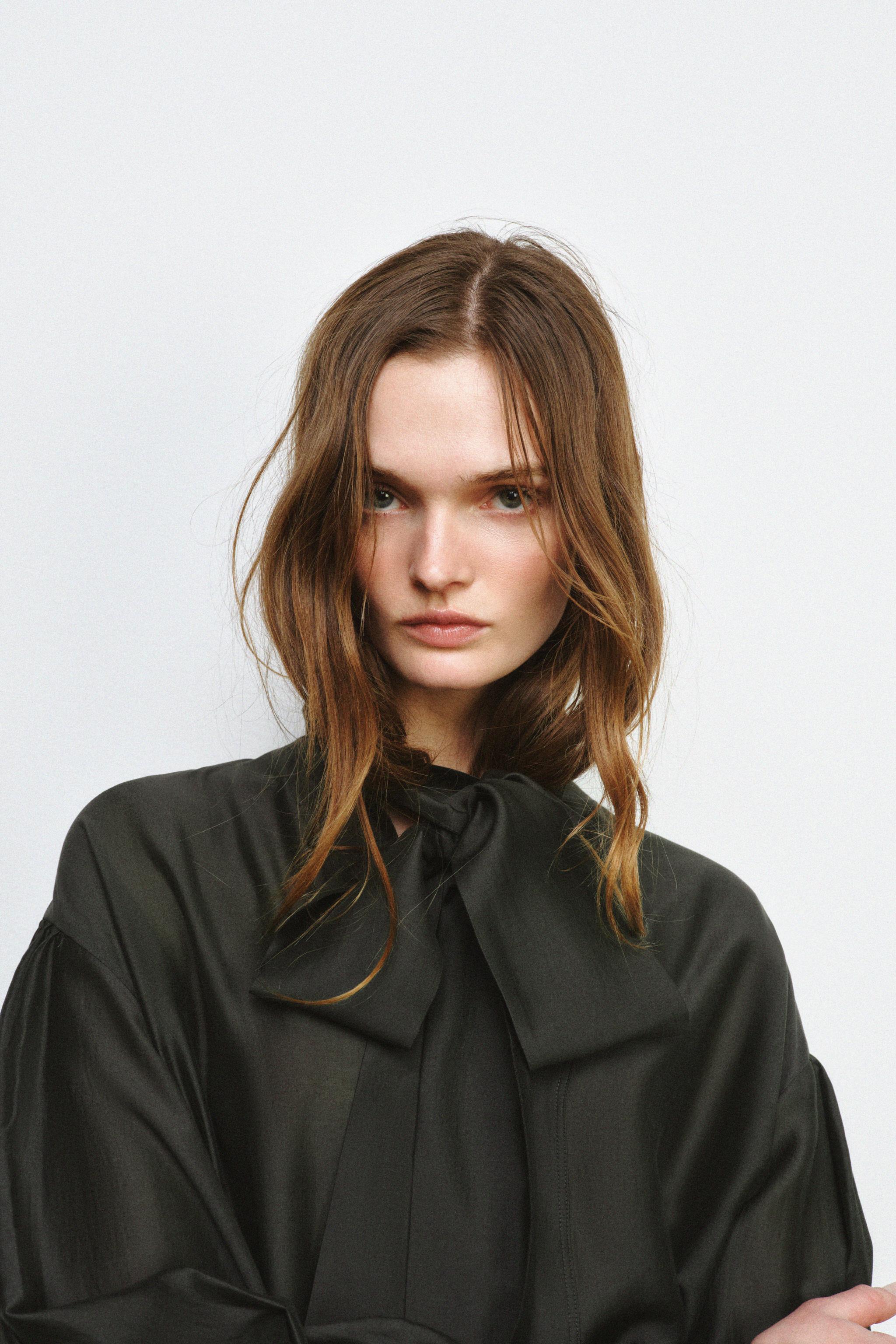 SATIN EFFECT SHIRT WITH TIES ZW COLLECTION